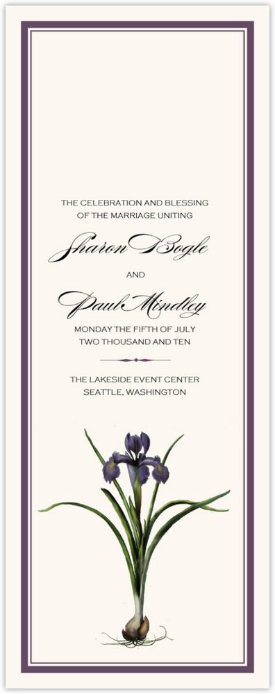 Iris Bulb  Wedding Programs