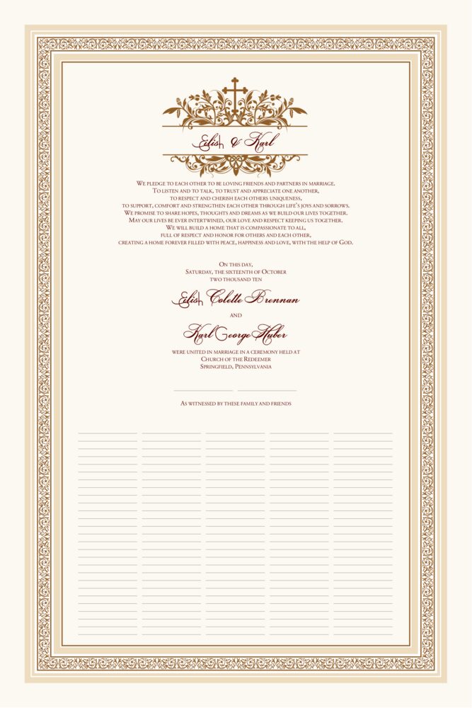 Peace In Ireland  Wedding Certificates