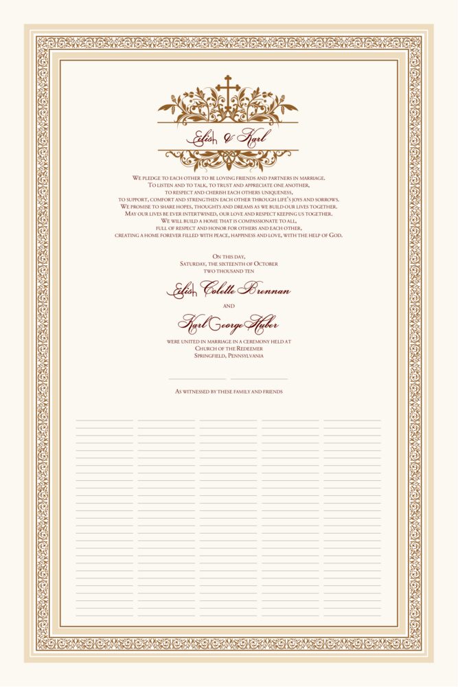 Peace In Ireland  Wedding Certificates