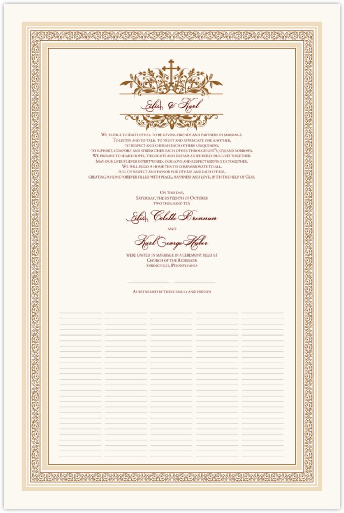 Peace In Ireland  Wedding Certificates