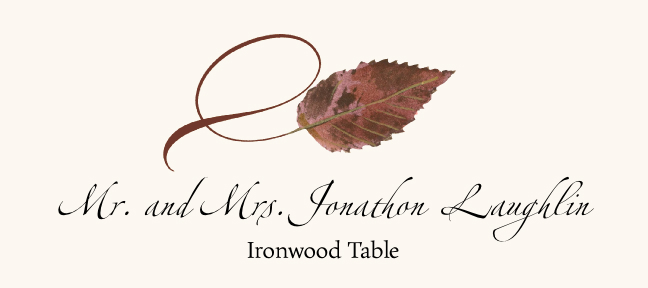 Assorted Twisty Leaves  Place Cards