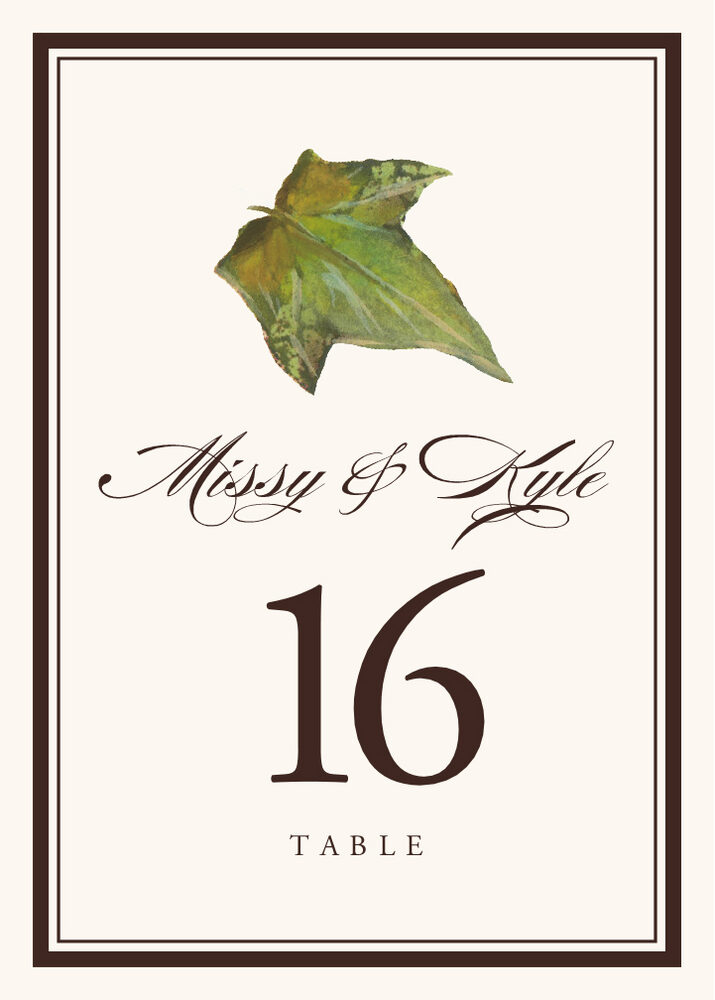 Colorful Leaves Assortment 01  Table Numbers