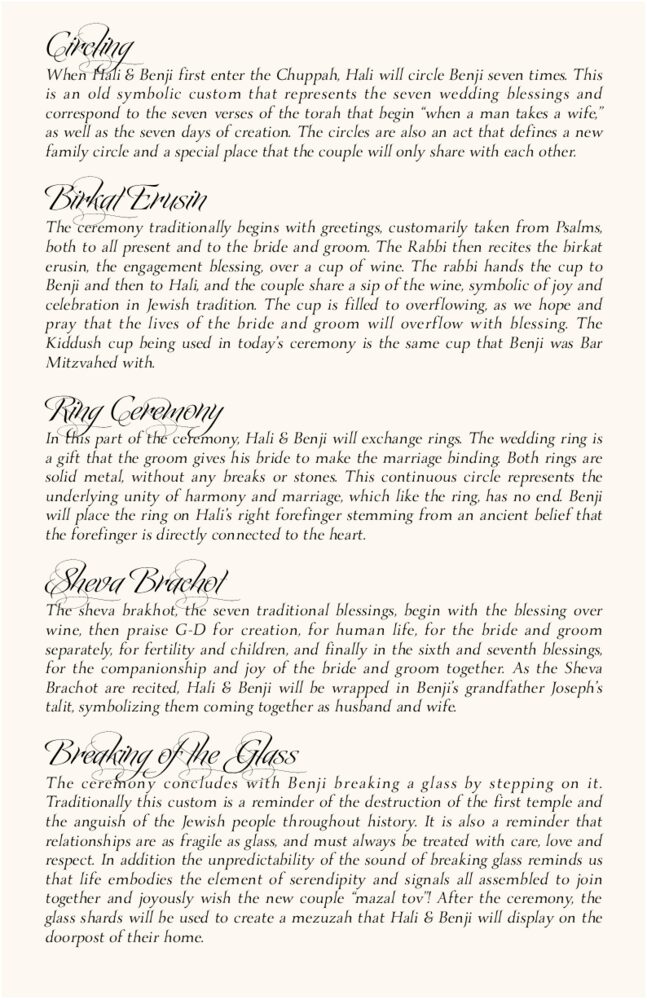 Prayer for Israel-Jewish  Wedding Programs
