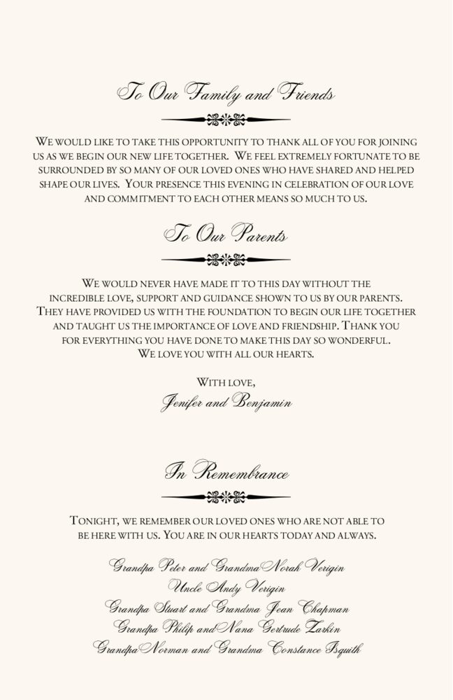 Branched-Two Trees  Wedding Programs