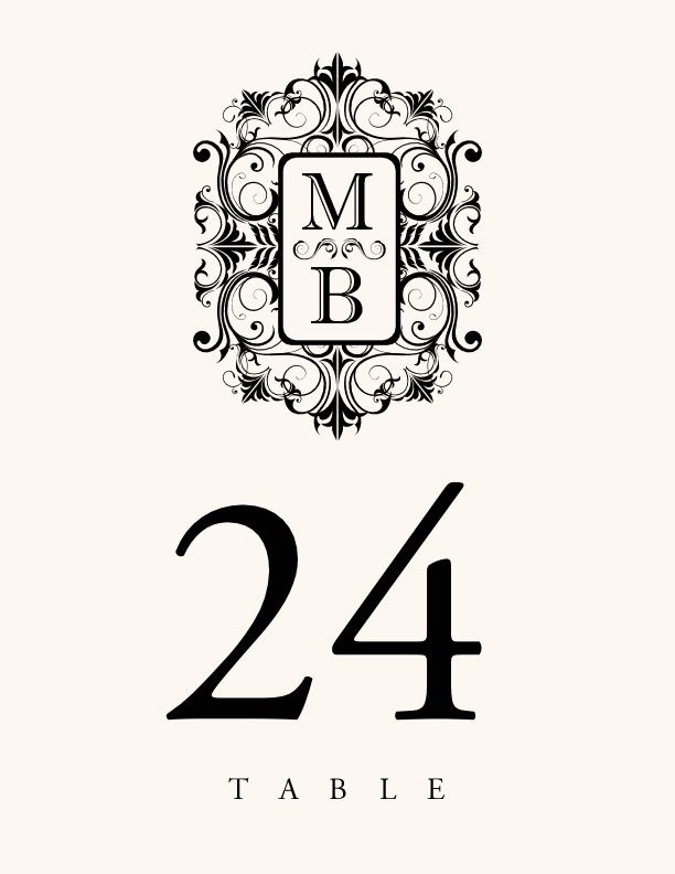 Kaleidoscope  Table Numbers