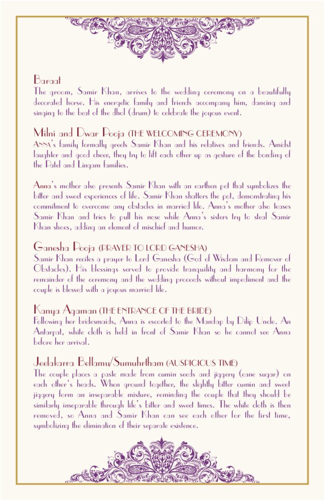 Karathee Hoom  Wedding Programs