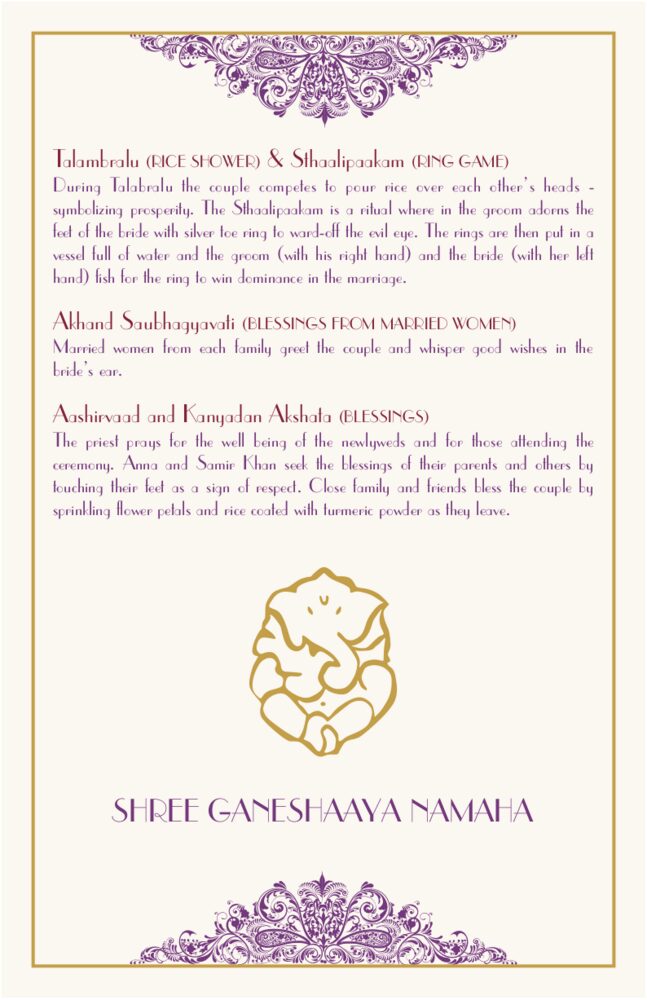 Karathee Hoom  Wedding Programs
