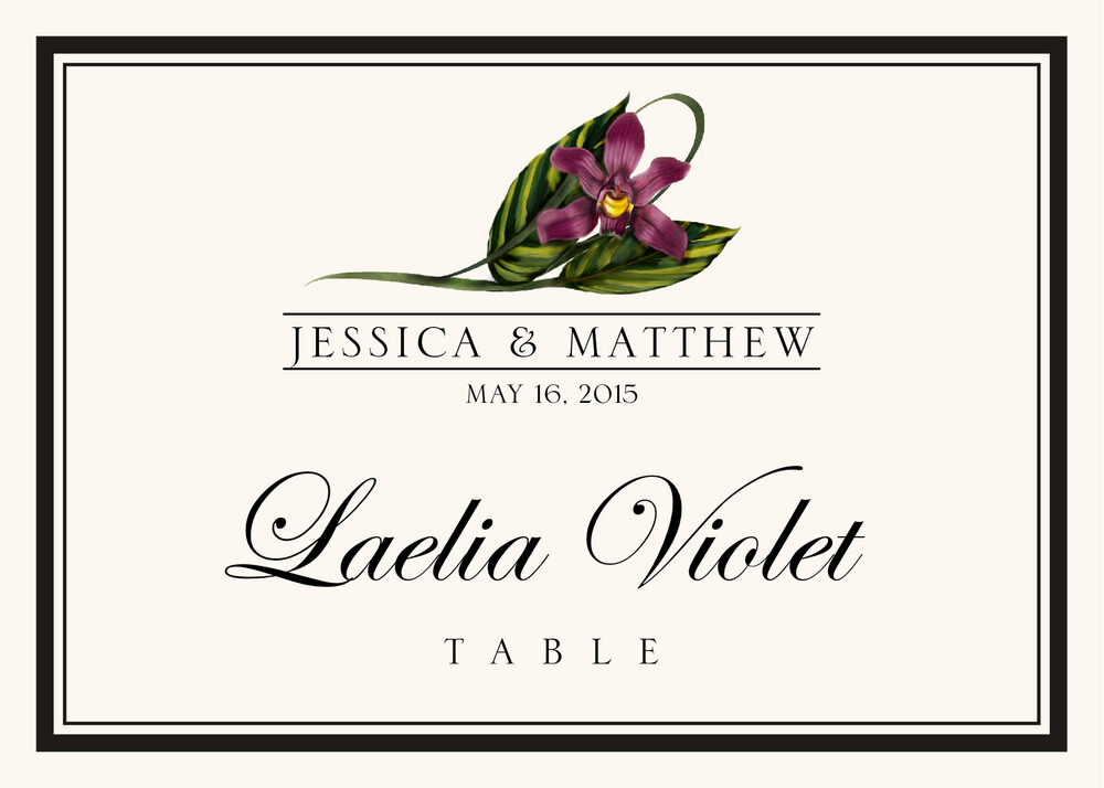 Assorted Flowers and Monogram  Table Names