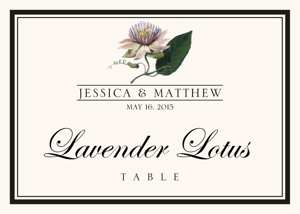 Assorted Flowers and Monogram  Table Names