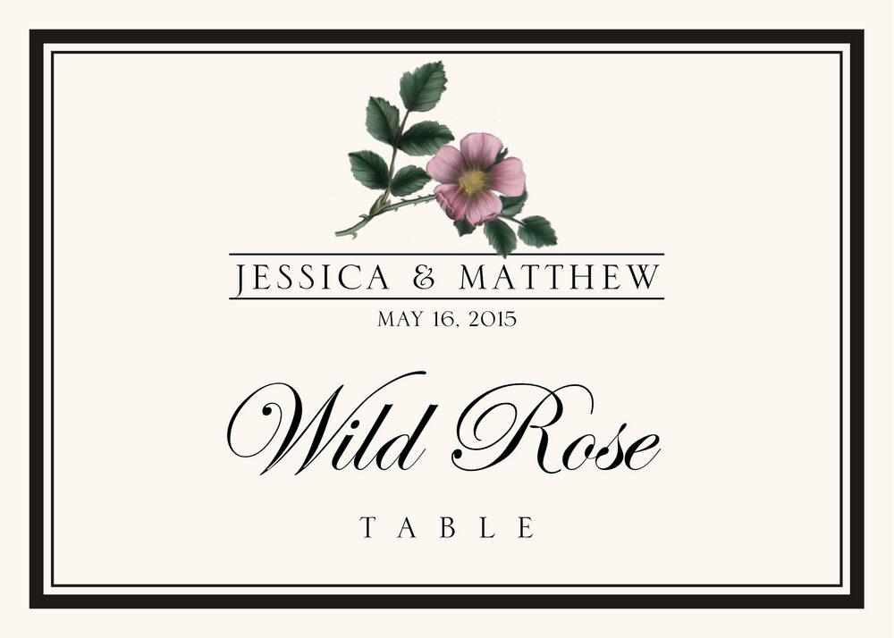 Assorted Flowers and Monogram  Table Names
