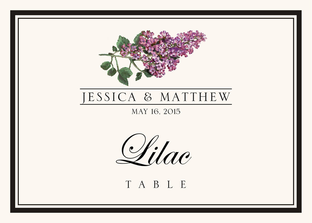 Assorted Flowers and Monogram  Table Names