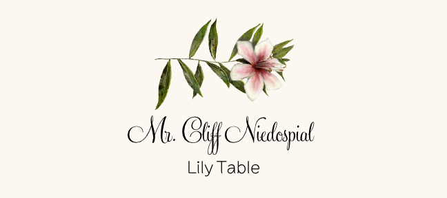Assorted Flowers  Place Cards
