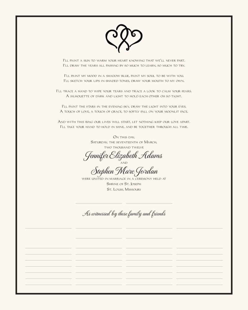 Linked Hearts  Wedding Certificates