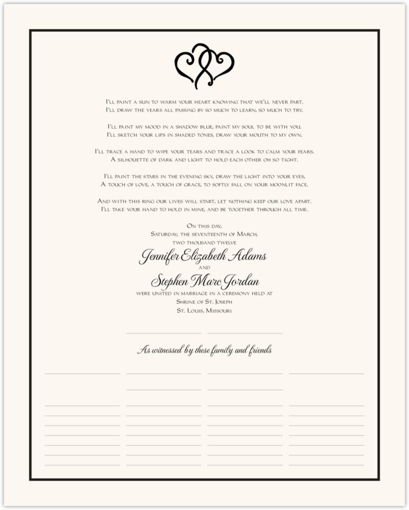 Linked Hearts  Wedding Certificates