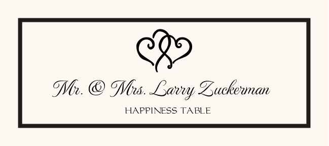 Linked Hearts  Place Cards