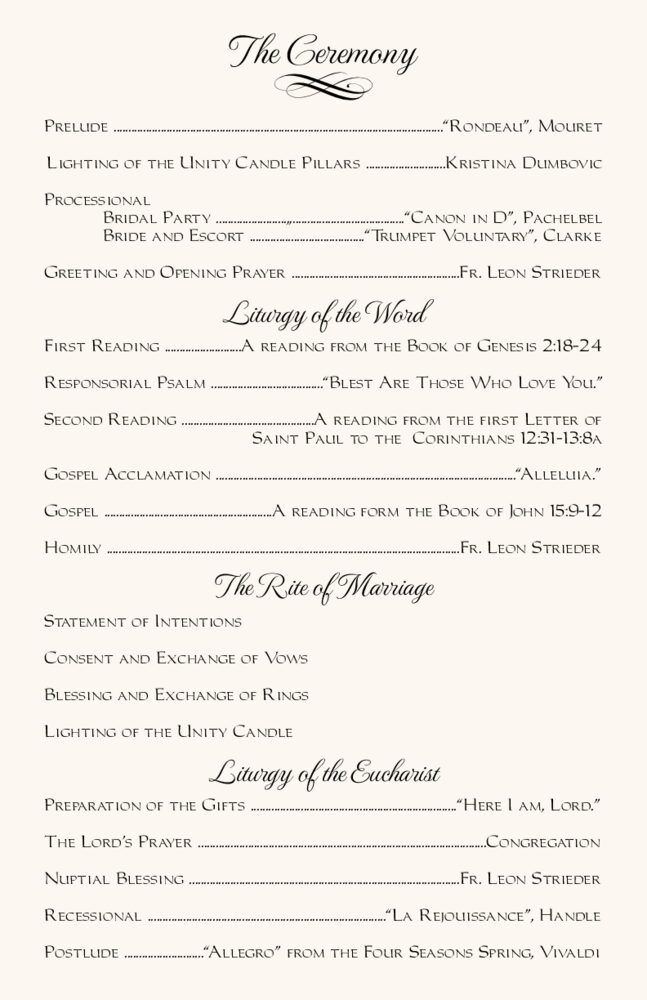 Linked Hearts  Wedding Programs