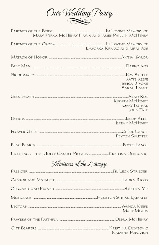 Linked Hearts  Wedding Programs