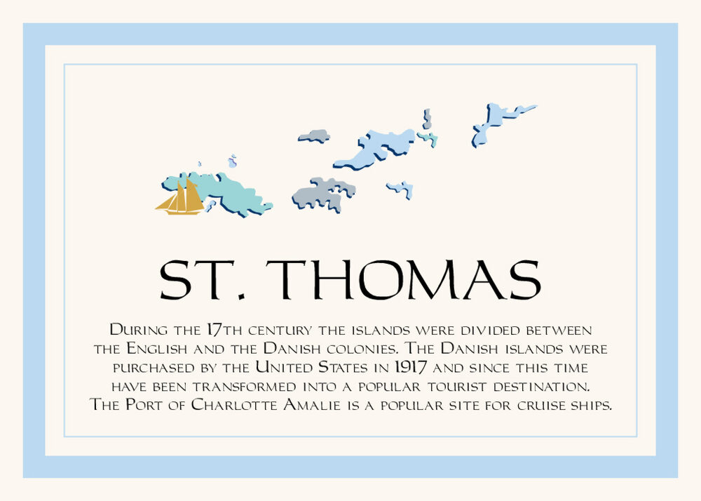 Map of the Virgin Islands 1  Memorabilia Cards
