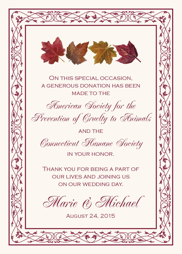 Maple Leaf Pattern  Donation Cards