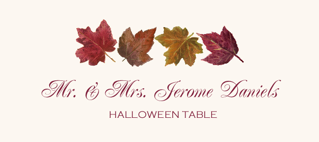 Maple Leaf Pattern  Place Cards