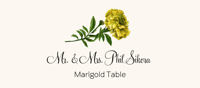 Assorted Flowers  Place Cards