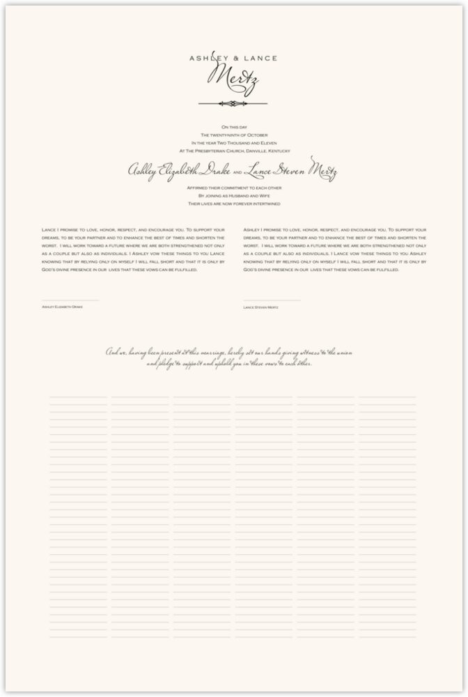Miss Le Gatees  Wedding Certificates