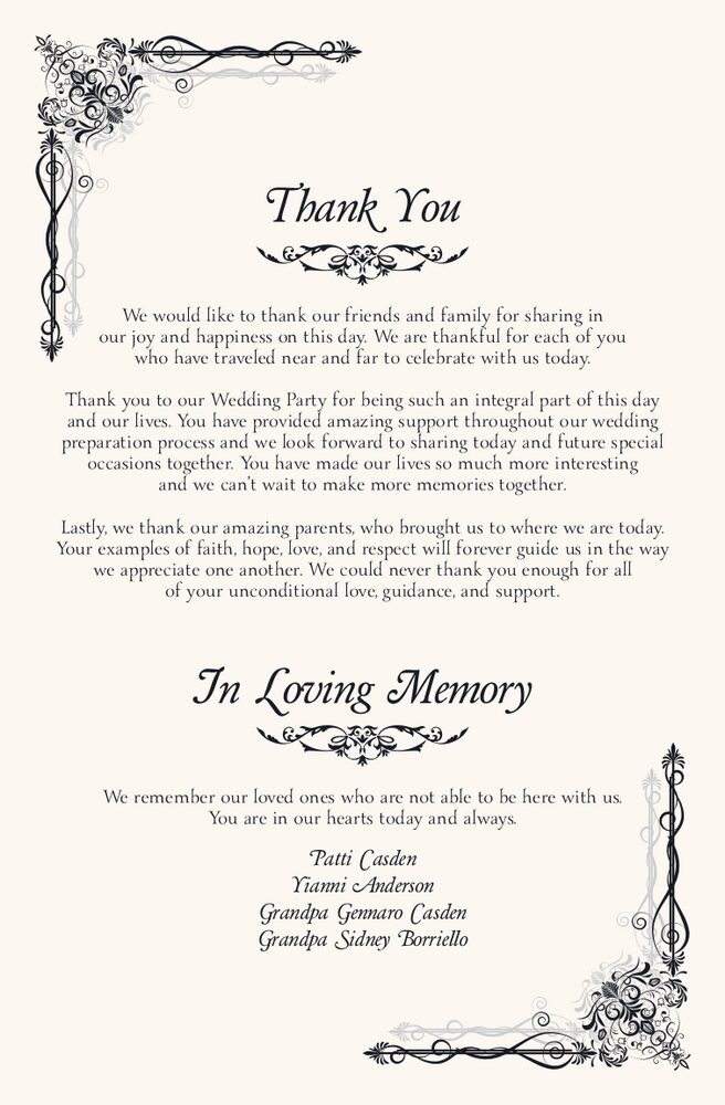 Midsummer's Night Dream  Wedding Programs