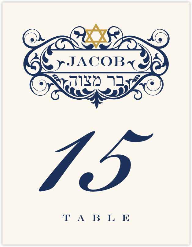 Mitzvah Monogram  Table Numbers
