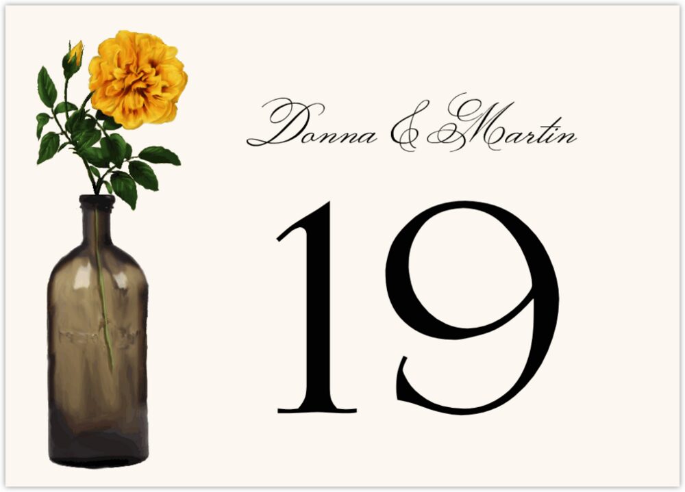 Mason Jar Flowers  Table Numbers