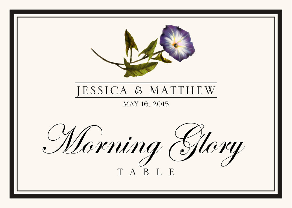 Assorted Flowers and Monogram  Table Names