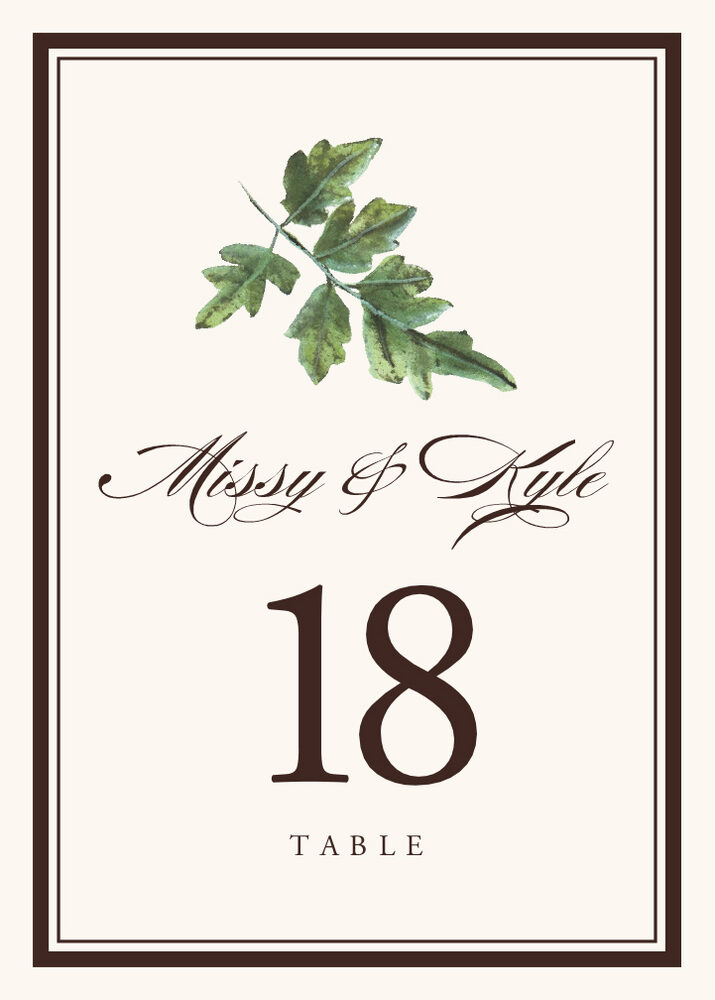 Colorful Leaves Assortment 01  Table Numbers