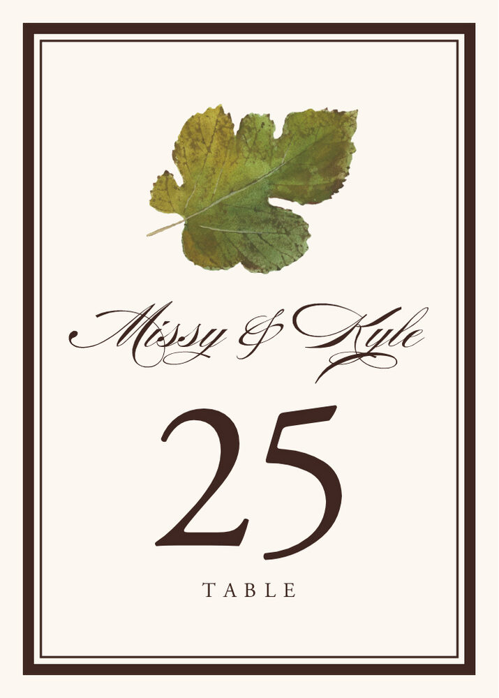 Colorful Leaves Assortment 01  Table Numbers