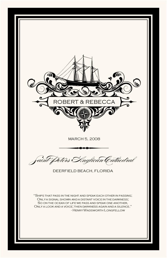 Seaworthy Navigation  Wedding Programs