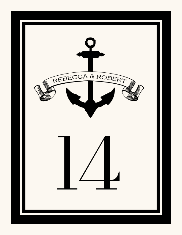 Anchor Banner  Table Numbers