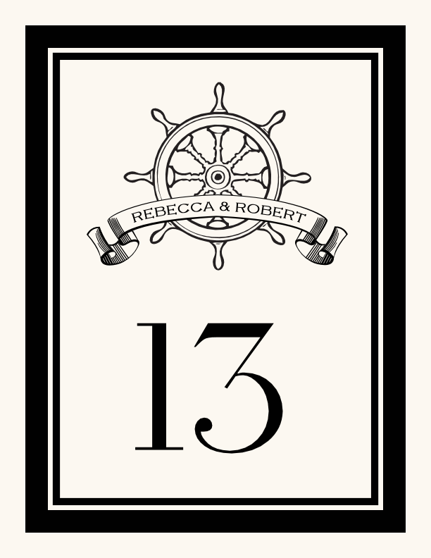 Steering Wheel Banner  Table Numbers