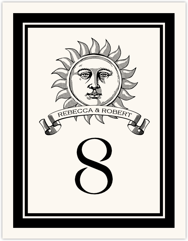 Sun Banner  Table Numbers