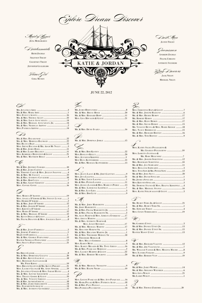 Seaworthy Navigation  Seating Charts