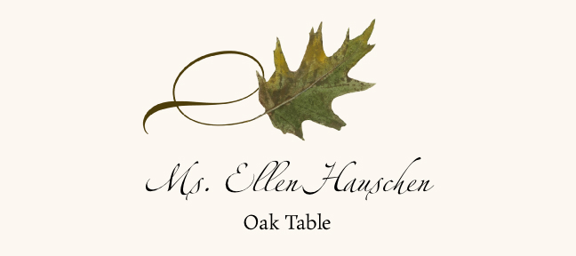 Assorted Twisty Leaves  Place Cards