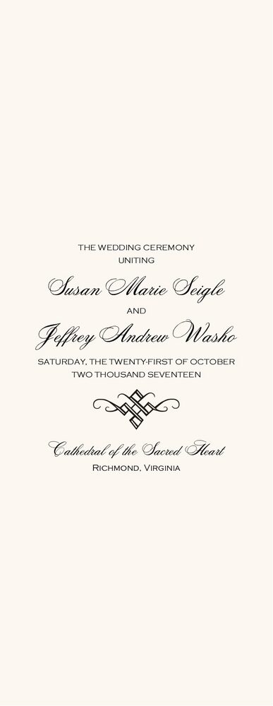Only Calligraphy  Wedding Programs