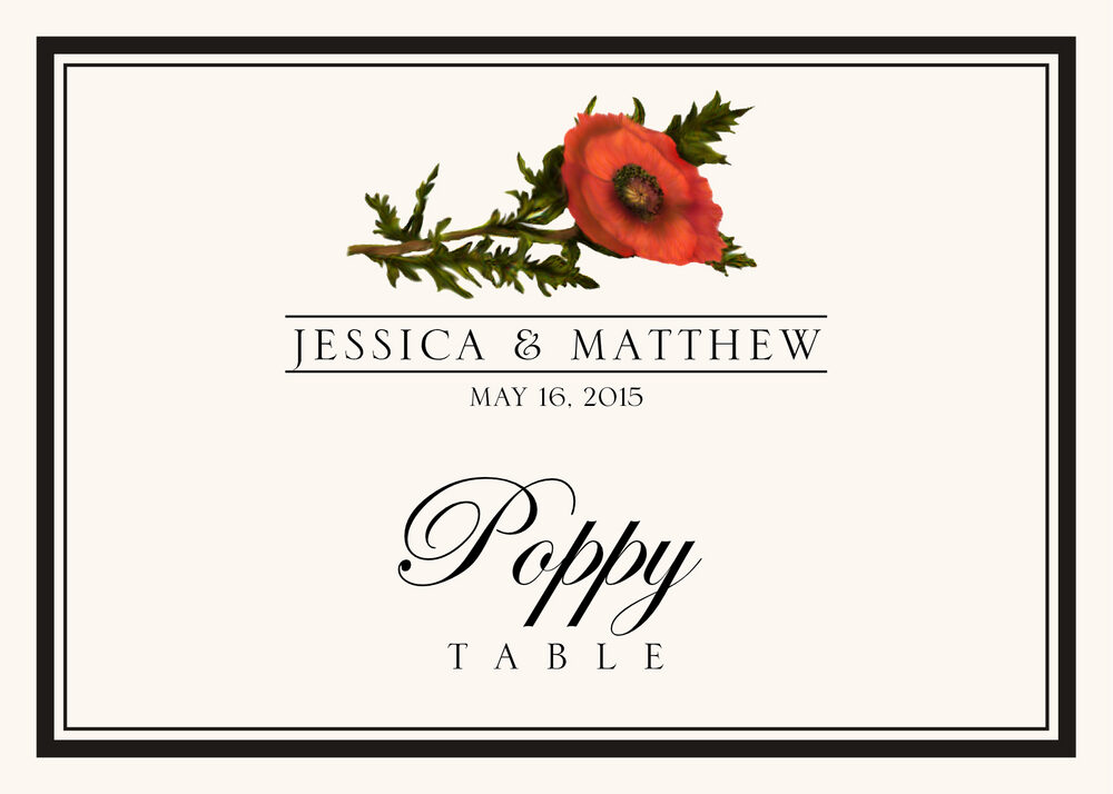 Assorted Flowers and Monogram  Table Names