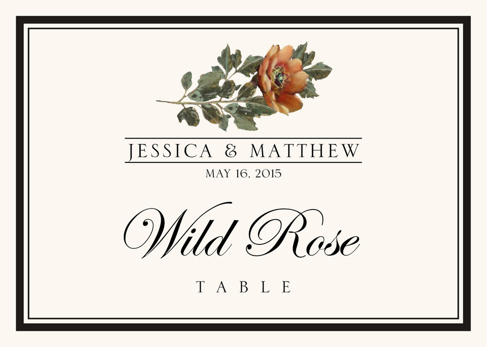 Assorted Flowers and Monogram  Table Names