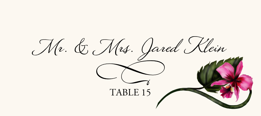 Orchid Assortment  Place Cards