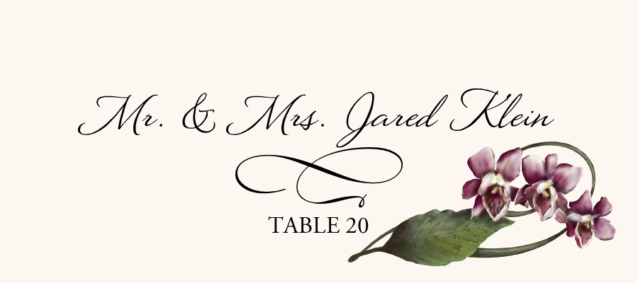 Orchid Assortment  Place Cards