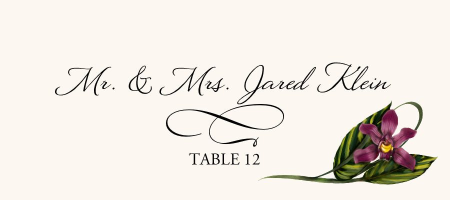 Orchid Assortment  Place Cards