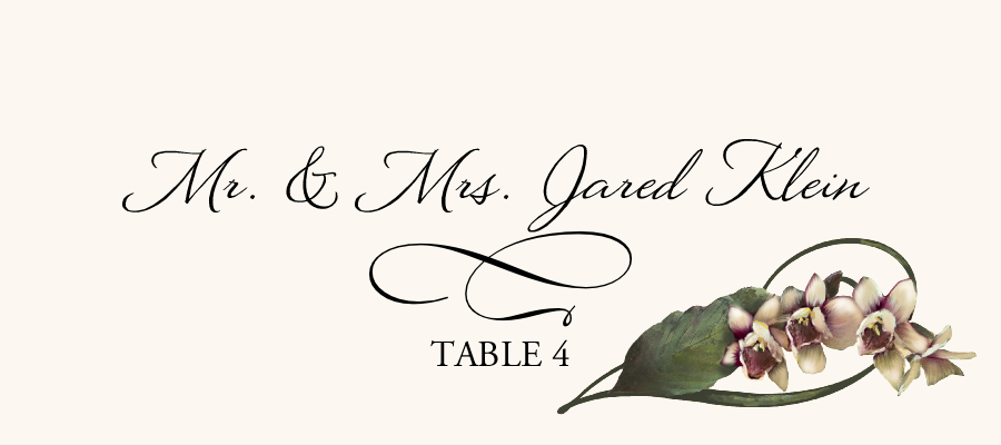 Orchid Assortment  Place Cards