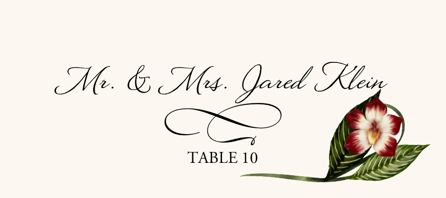 Orchid Assortment  Place Cards