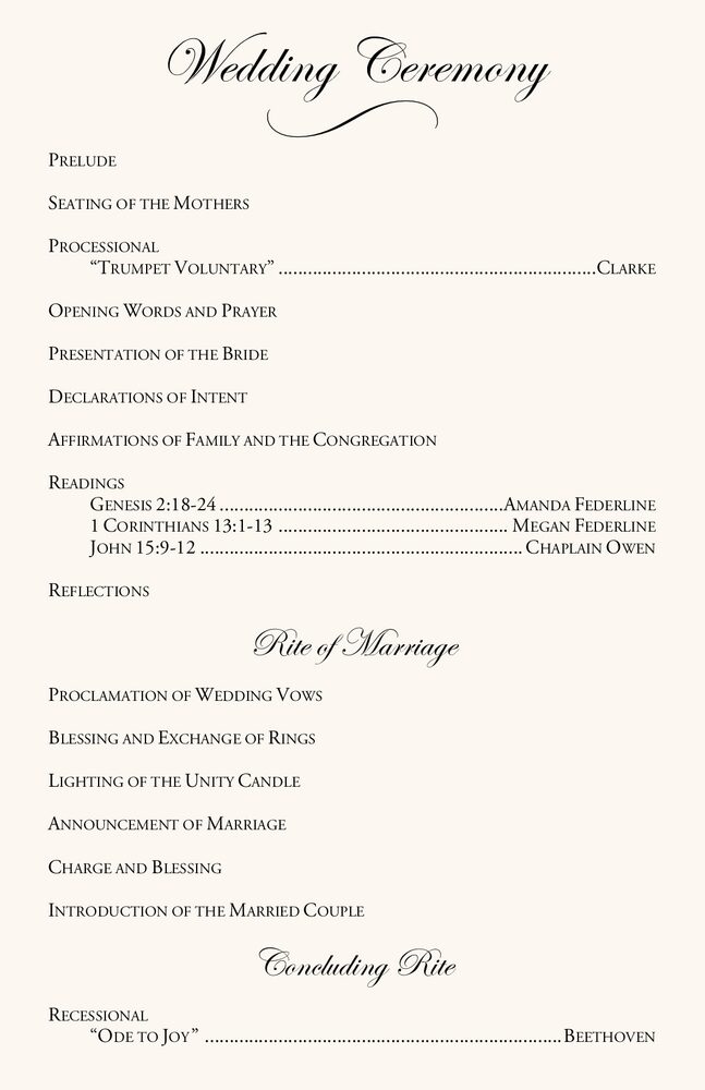 Orchid Cascade  Wedding Programs