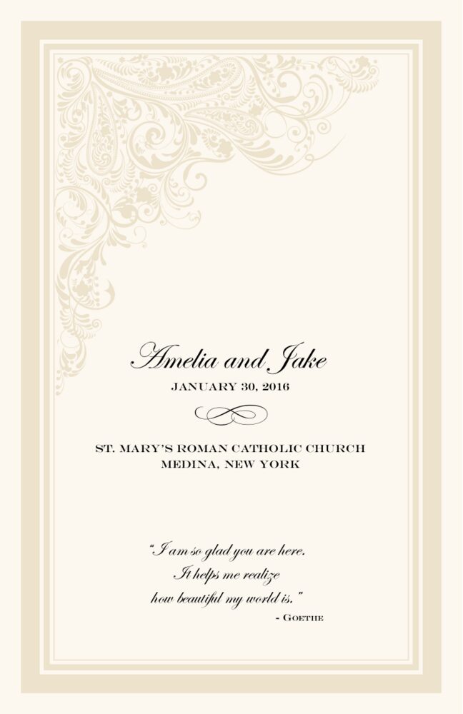 Paisley Power Corner  Wedding Programs