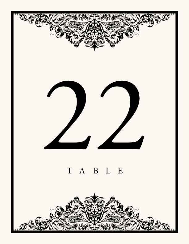 Paisley Power  Table Numbers