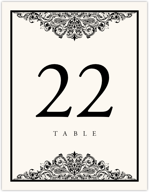 Paisley Power  Table Numbers